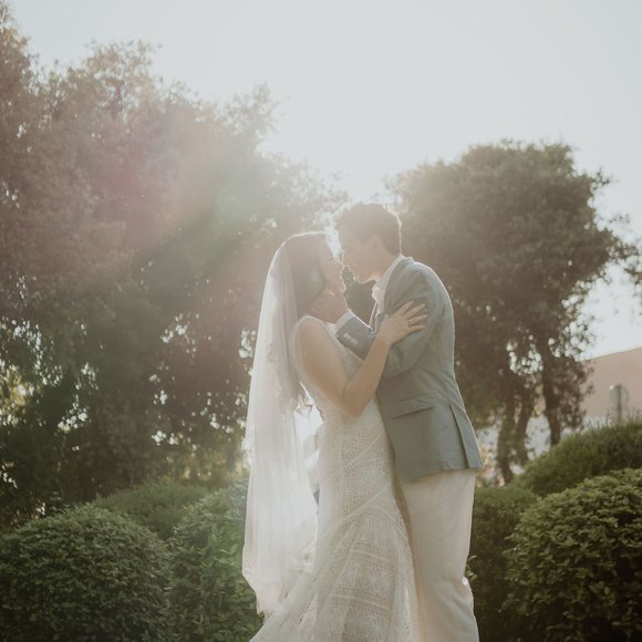 Brides and Hairpins Danton Veil Raw-Edge Tulle Fingertip Veil with Blusher Ivory